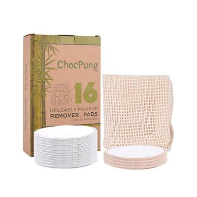 China Reusable Washable Bamboo Organic Makeup Remover Cotton Face Pads for sale