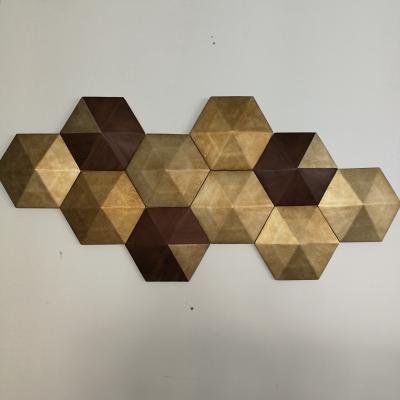 China Manufacturer Hexagon 3D Modern Cut Wood Wall Decorative Background Wall Panel For Hotel Facade Home Design Idea Interior Purpose for sale