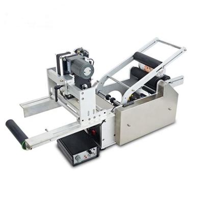 China Food Round Bottle Semi-automatic Sticker Labeling Machine With Printing for sale