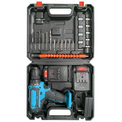 China OEM Customized Cordless Woodworking Tool Kit Set With Two Battery 3/8-inch (0.8-10mm) Blue Home Use 18V Drill Bit Accessories for sale