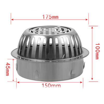 China Balcony Stainless Steel 160mm Diameter Floor Drain Anti-Clog Outdoor Floor Drain Balcony Roof Easy Clean Moving Large for sale