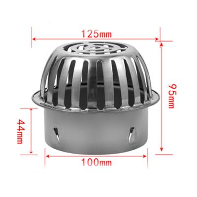 China Balcony Stainless Steel 110mm Diameter Floor Drain Anti-Clog Outdoor Floor Drain Balcony Roof Easy Clean Moving Large for sale