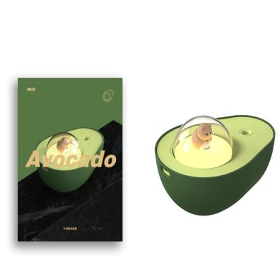 China Design 210ml Mini Avocado Office Desktop Bedroom USB Night Light Modern Water Meter Spray Humidifier for sale