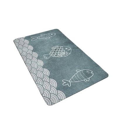 China 2021 Viable Modern High Quality Quick Dry Non Slip Bathtub Mat Anti Slip Door Mat for sale