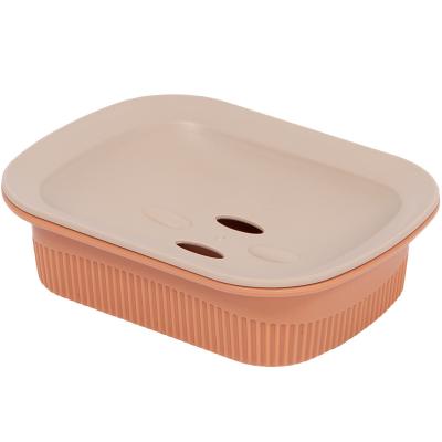 China Modern Wholesale Plastic Easy Clean Dry Storage Soap Holder Soap Dish Container With Drain Soap Bar Saver Tray for sale