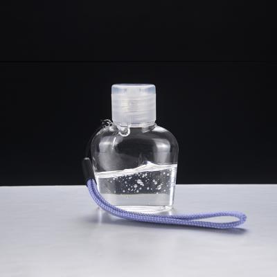 China Household Products China Factory PETG Hand Gel Sanitizer Bottle 30ml Clear Plastic Bottle With Key Chain for sale