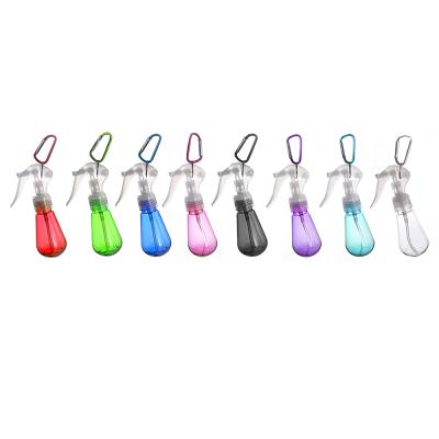 China Household Products 60ml Travel Hand Sanitizer Hook Mini Empty Refillable Alcohol Trigger Spray Bottle With Key Chain for sale