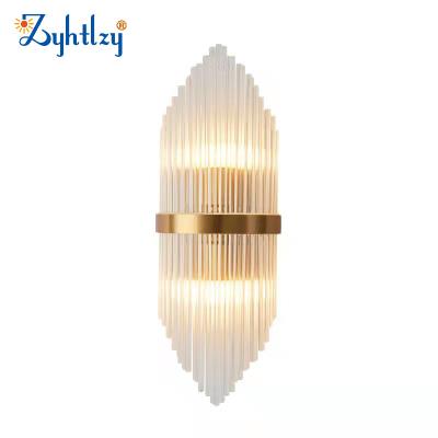 China Lighting Works Hot Sale Wall Lamp Sconce Light Gold Stainless Steel Decorative Luxury Crystal Classic Wall Lamp for Bedroom Living Room Home for sale