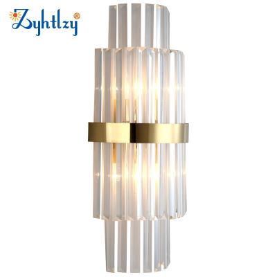 China Hot Sale Modern Nordic Gold Luxury Classic Crystal Black Crystal Decoration Sconce Light Wall Works Lighting Works Near Wall Lamp For Bedroom Bathroom Home for sale