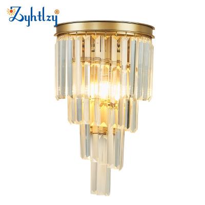 China Lighting Works Cheap Price Modern Decoration Black Crystal Wall Light Round Gold Luxury Iron Led Wall Sconce Lamp For Hotel Aisle Bedroom Home for sale