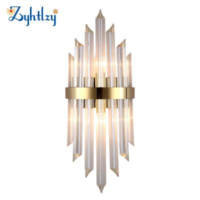 China Lighting Custom Fancy Black Triangle Functions Crystal Wall Lamp Modern Luxury Minimalist Decorative Light for Hotel Home Near Living Room for sale