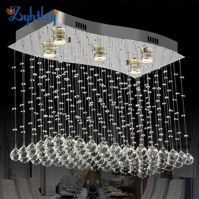 China Surface Mounted Nordic Modern Luxury Crystal Raindrop Chandelier Ceiling Lamp 2022 New K9 For Living Room Bedroom Hotel Restaurant for sale