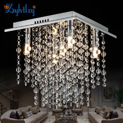 China Hotel Outdoor Mounted Home Living Room Hanging Square Luxury Modern Large Crystal Chandelier Pendant Light Modern Crystal Ceiling Lamp Chandelier for sale