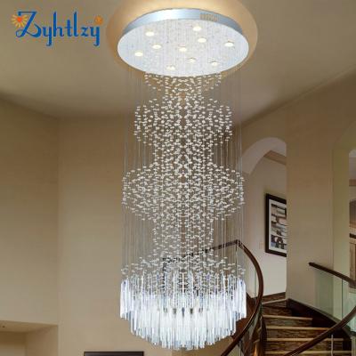 China Modern Simple Staircase K9 Crystal Chandelier Customized Ceiling Light Crystal Raindrop Lights from Crystal Pendant Light Designed Duplex for sale