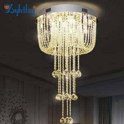 China Modern Luxury Round Crystal Pendant Chandelier Lamp from Crystal Ceiling Light Modern for Living Room Bathroom for sale