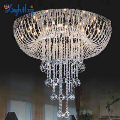 China 2022 Modern Villa Residence Luxury Crystal Chandeliers Lights Exaggerated Classic Stainless Steel Pendant Lights For Living Room Bedroom for sale