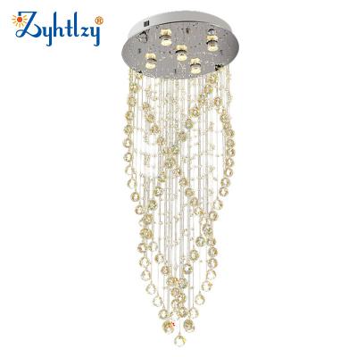 China Cheap Price Modern Indoor Luxury Pendant Light Factory Long Crystal Chandeliers Custom Made Nordic Classic For Staircase Lobby Foyer Bar for sale