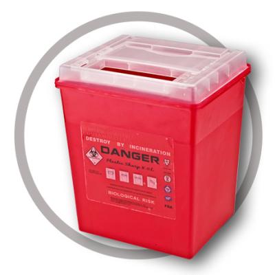 China 8 Litre Sharps disposal container, Sliding Lid, Red,Sharps Container  | WinnerCare for sale