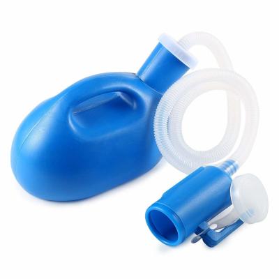 China Portable male urinal with lid, Men's urinal,urine bottle,disposable medical urinal 2000ml,Blue, with tube for sale