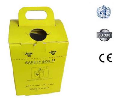 China 2L Safety box, Disposable Medical Cardboard Safety Box, Safety Box For Syringe,Needles and sharps, 2 Liters for sale