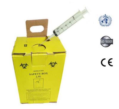 China 2.5L Safety box, Disposable Medical Cardboard Safety Box, Safety Box For Syringe,Needles and sharps, 2.5 Liters for sale