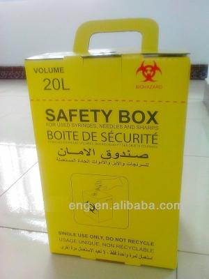 China 20L Safety box, Disposable Medical Cardboard Safety Box, Safety Box For Syringe,Needles and sharps, 20 Liters for sale