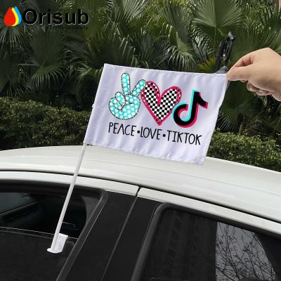 China High Quality Sports and Games Sublimation Car Window Flag Blank Flag With Pole for sale