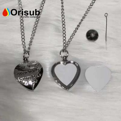 China Blank For Sublimation Heart Memorial Necklace Printed for sale