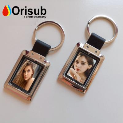 China Blank For Sublimation Rectangular Cheap Metal Key Chain Blank As Promotional Gift for sale