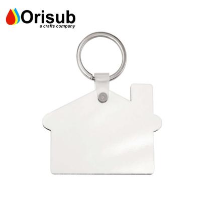 China Blank For House Shape MDF Sublimation Personalized Wooden Key Chain Key Chain With Double Side Printing for sale