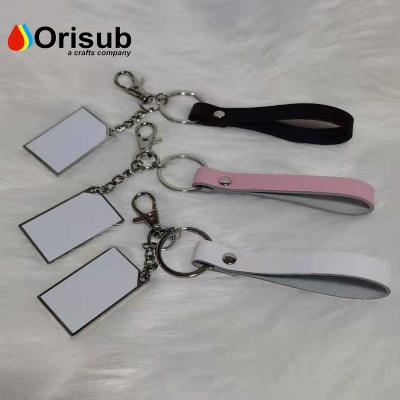 China Blank For Sublimation Amazon Hot Seller Personalized Metal Key Chain With Strips For Sublimation for sale