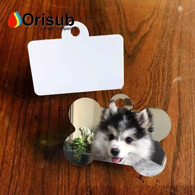 China Blank for Personalized Sublimation Metal Bone Shape Dog ID Plate Pet Tags Key Chain for sale