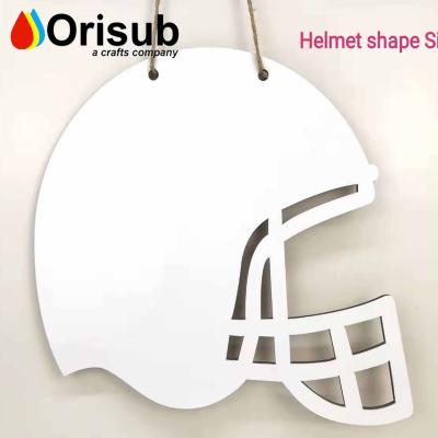 China Blank For Sublimation Personalized Wooden Helmet Shaped Door Sign Sublimation for sale