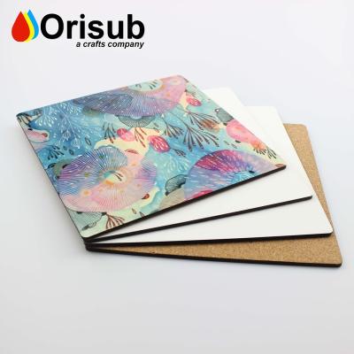 China Heat Transfer MDF Sublimation Stocked Wood Place Mats With Cork Back for sale