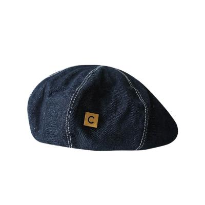 China Image creative retro thickened colors Klein wild blue light ladies solid color wool beret breathable hat for sale