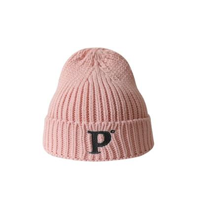 China COMMON Woven Label Beanie Embroidery Knit Bucket Custom Solid Color Cotton Winter Knitted Hats for sale