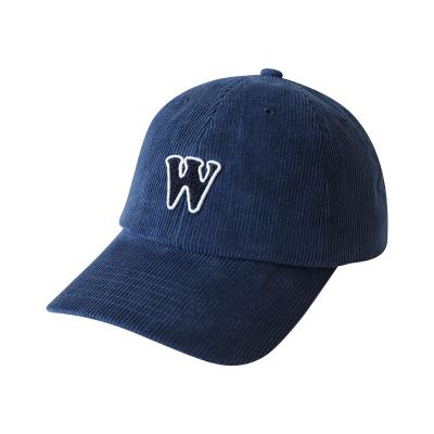 China 5 High Quality Adjustable JOINT Logo Unstructured Flat Brim Corduroy 6 Panel Embroidery Dad Baseball Cap Hat for sale