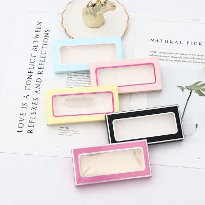 China Recycled Paper Box Custom Size Holographic Material Rose Gold Foil Hologram Eyelash Silver Box With PVC Window for sale