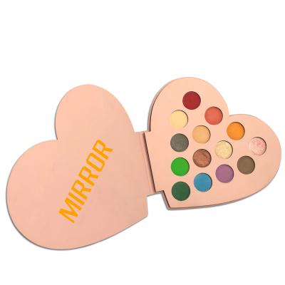 China Waterproof 30 Colors Custom Make Up Low MOQ Valentines Eyeshadow Palette Heart Eyeshadow Palette for sale