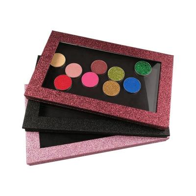 China Private Label Glitter Paper Packaging DIY Waterproof Vegan Waterproof Custom Eyeshadow Empty Magnetic Eyeshadow Palette for sale