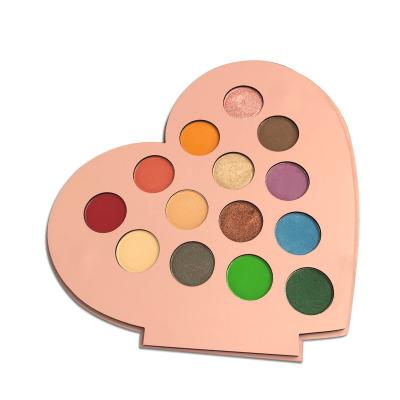 China Heart Shape Palette 14 Colors Waterproof Vegan Cruelty Freely Create Own Cheap Makeup Brand Makeup for sale