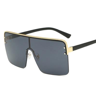 China Hot Trendy Rimless Oversized One Piece Famous Designer Sunglasses Fashion Sun Glasses for sale