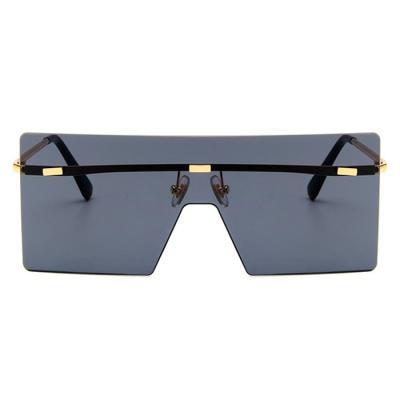 China Gold Japanese Hot Trendy Temple Fashion Sun Glasses Brands Oversized Frameless Sunglasses for sale