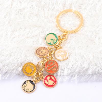 China Alloy Anime The Seven Deadly Sins Protagonist Tattoo Pattern Enamel Dangling Combination Key Chain for sale