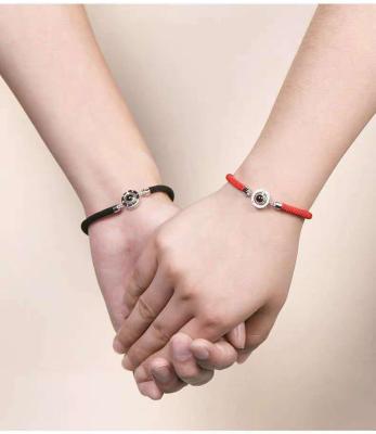 China 2021 New Fashion Red String Bracelet 100 Tongue Projection Couples Bracelets Jewelry Gift I Love You for sale