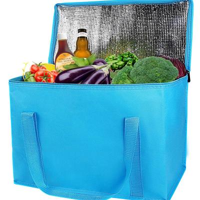 China NATIONAL ike Tote Bags Large Capacity Cooler XL New Tote Shopping Cold Retention Zipper Blue Custom for sale