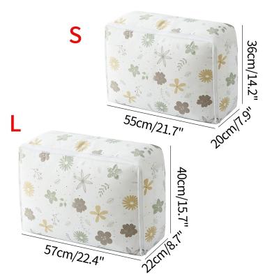 China Waterproof Printed Comforter Clothes Storage Bag Folding Quilt Cover Sorting Bags Cabinet Underbed Storage Dustproof Makeup Bags Short Candy for sale