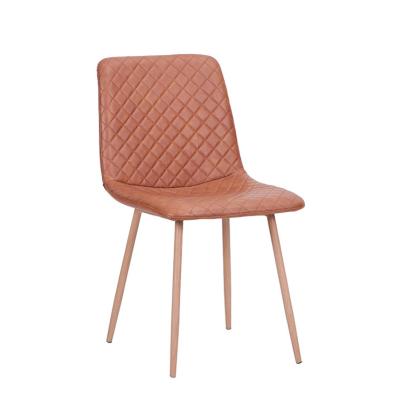 China Upholstered Dining Chairs Orange Dining Chairs American Furniture Leather Nordic Home Leather Dining Chairs for sale