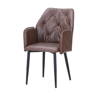 China Luxury Italian Leather Dining Chairs PU Leather Metal Dining Chair Nordic Leather Dining Chair Upholstered for sale