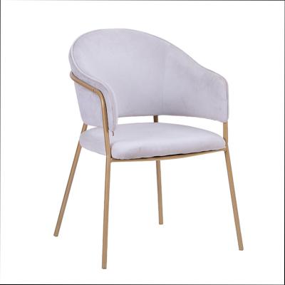 China New Design Metal Upholstered Comfortable Luxury Round Nordic Velvet Fabric Modern Luxury Dining Chairs for sale